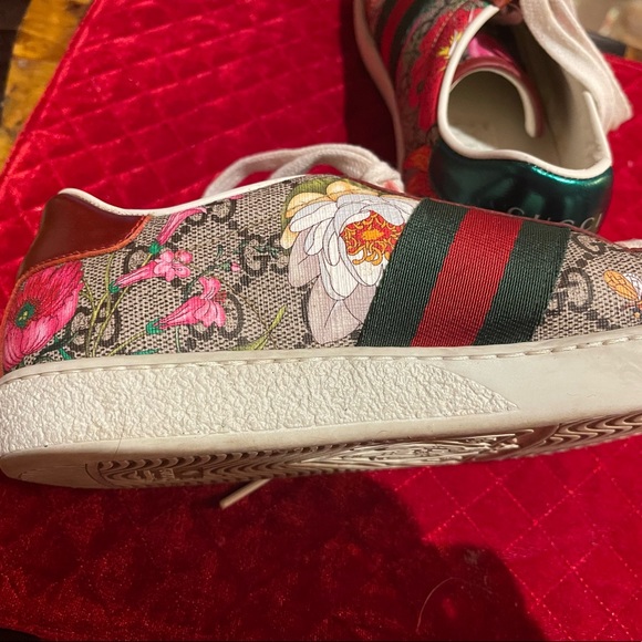 GUCCI ACE CANVAS LEATHER SNEAKERS - Picture 11 of 12